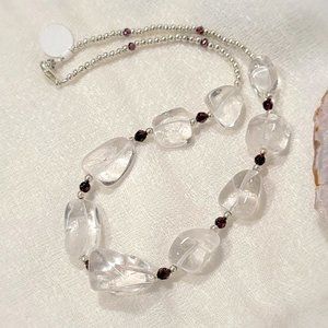 Rock Crystal and Garnet Necklace
